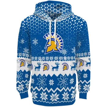 san jose state spartans reindeer motif blue hoodie best selling