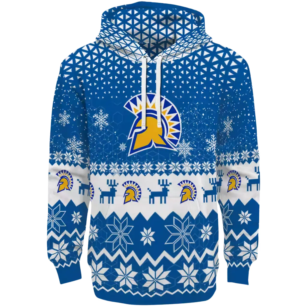 san jose state spartans reindeer motif blue hoodie best selling san jose state spartans reindeer motif blue hoodie best selling