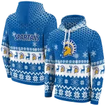 san jose state spartans reindeer motif blue hoodie best selling