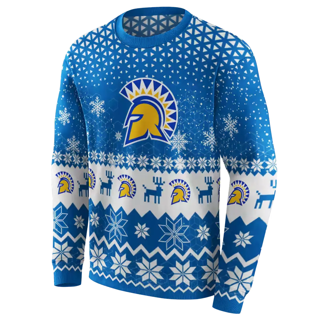 san jose state spartans reindeer motif blue hoodie new arrival san jose state spartans reindeer motif blue hoodie new arrival