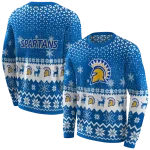 san jose state spartans reindeer motif blue hoodie best selling