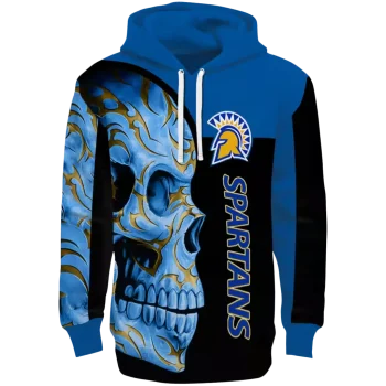 san jose state spartans skull motif blue black hoodie best selling