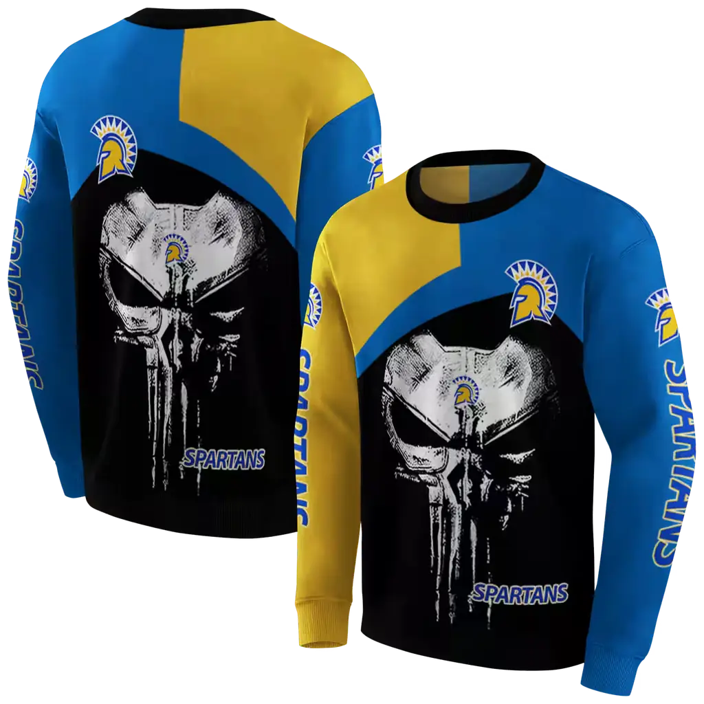 san jose state spartans skull punisher gold black hoodie premium grade san jose state spartans skull punisher gold black hoodie premium grade