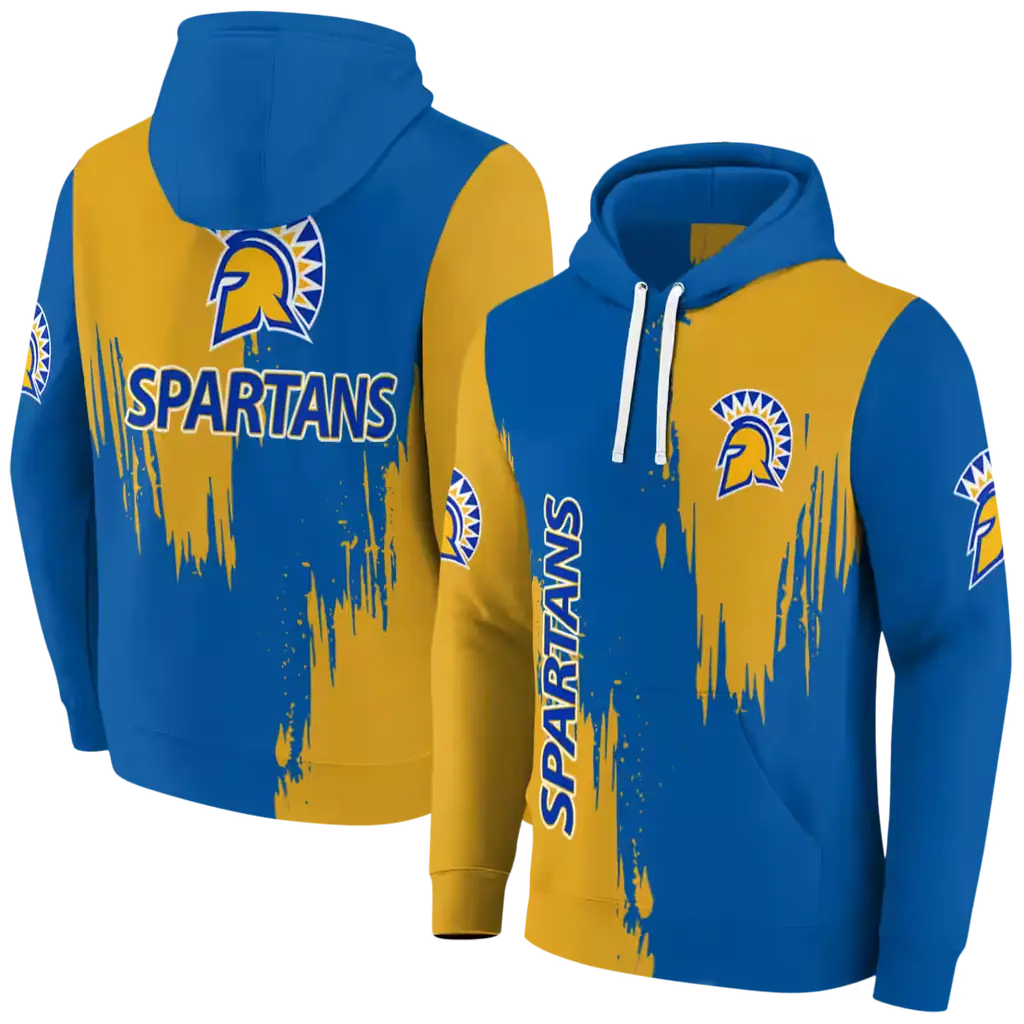 san jose state spartans splatter effect blue hoodie fashion forward san jose state spartans splatter effect blue hoodie fashion forward
