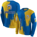 san jose state spartans splatter effect blue hoodie best selling