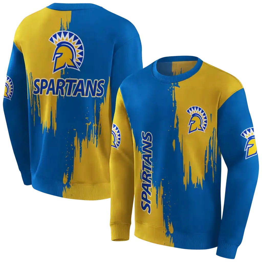 san jose state spartans splatter effect blue hoodie premium grade san jose state spartans splatter effect blue hoodie premium grade