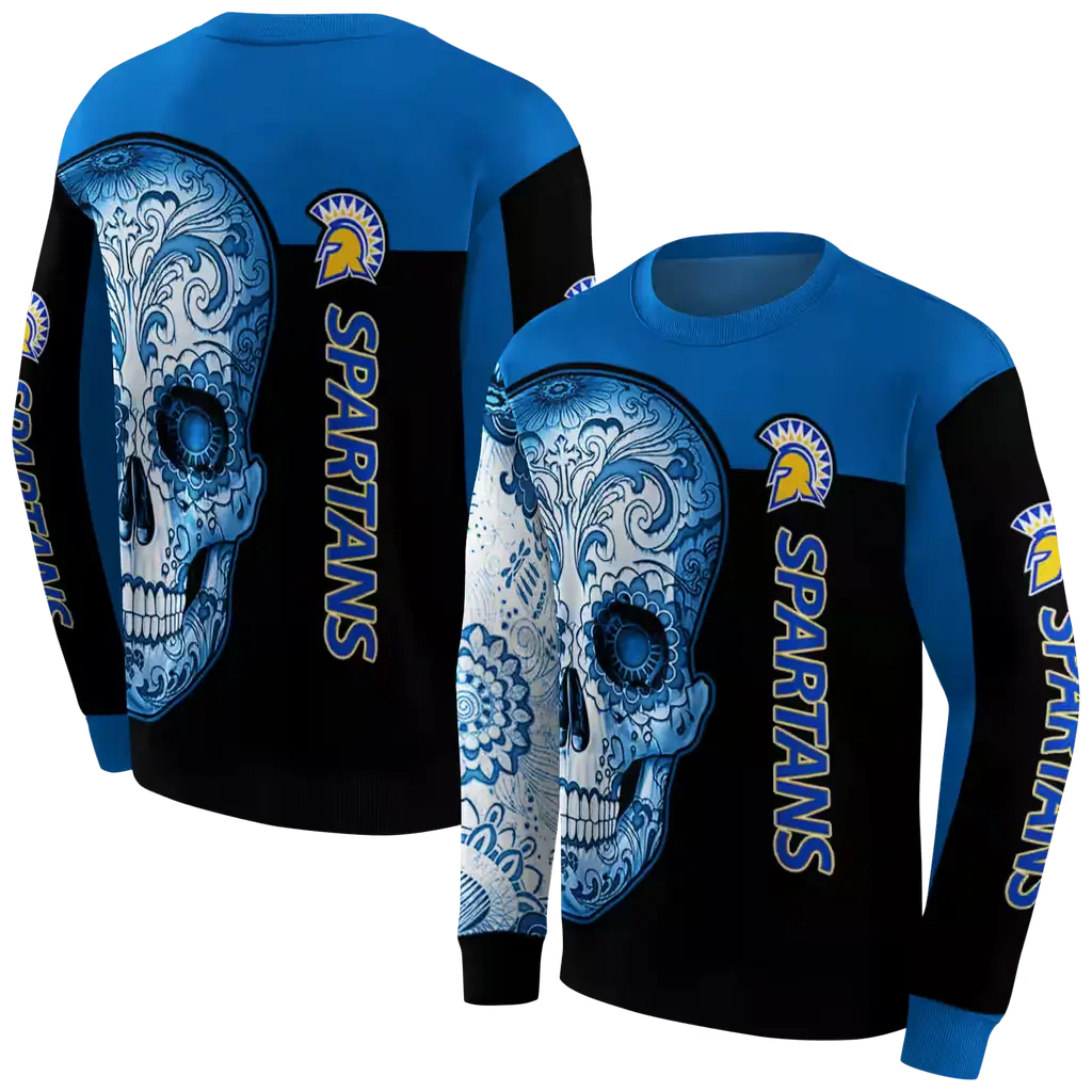 san jose state spartans sugar skull blue black hoodie premium grade san jose state spartans sugar skull blue black hoodie premium grade