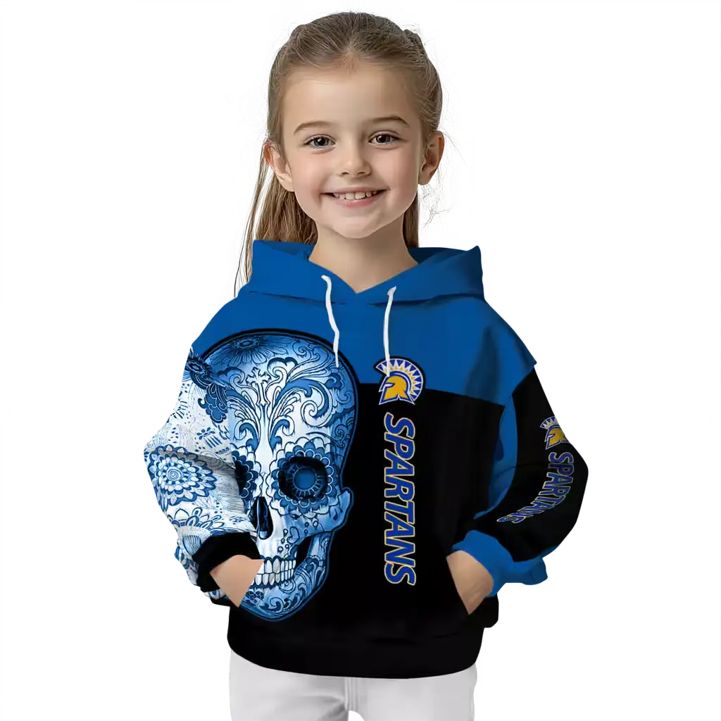 san jose state spartans sugar skull blue black hoodie top rated san jose state spartans sugar skull blue black hoodie top rated