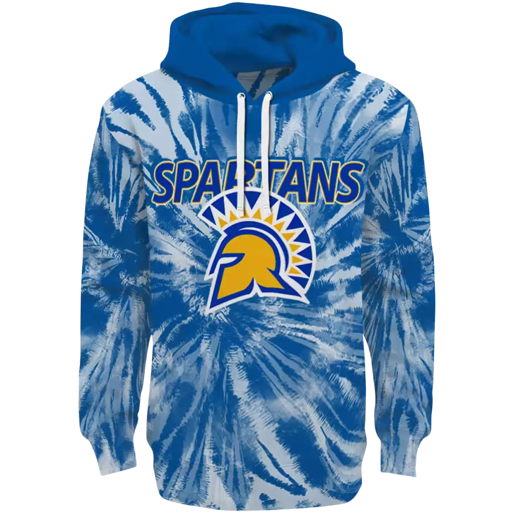 san jose state spartans tie dye pattern blue hoodie best selling san jose state spartans tie dye pattern blue hoodie best selling