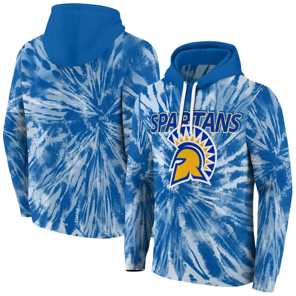 san jose state spartans tie dye pattern blue hoodie fashion forward san jose state spartans tie dye pattern blue hoodie fashion forward