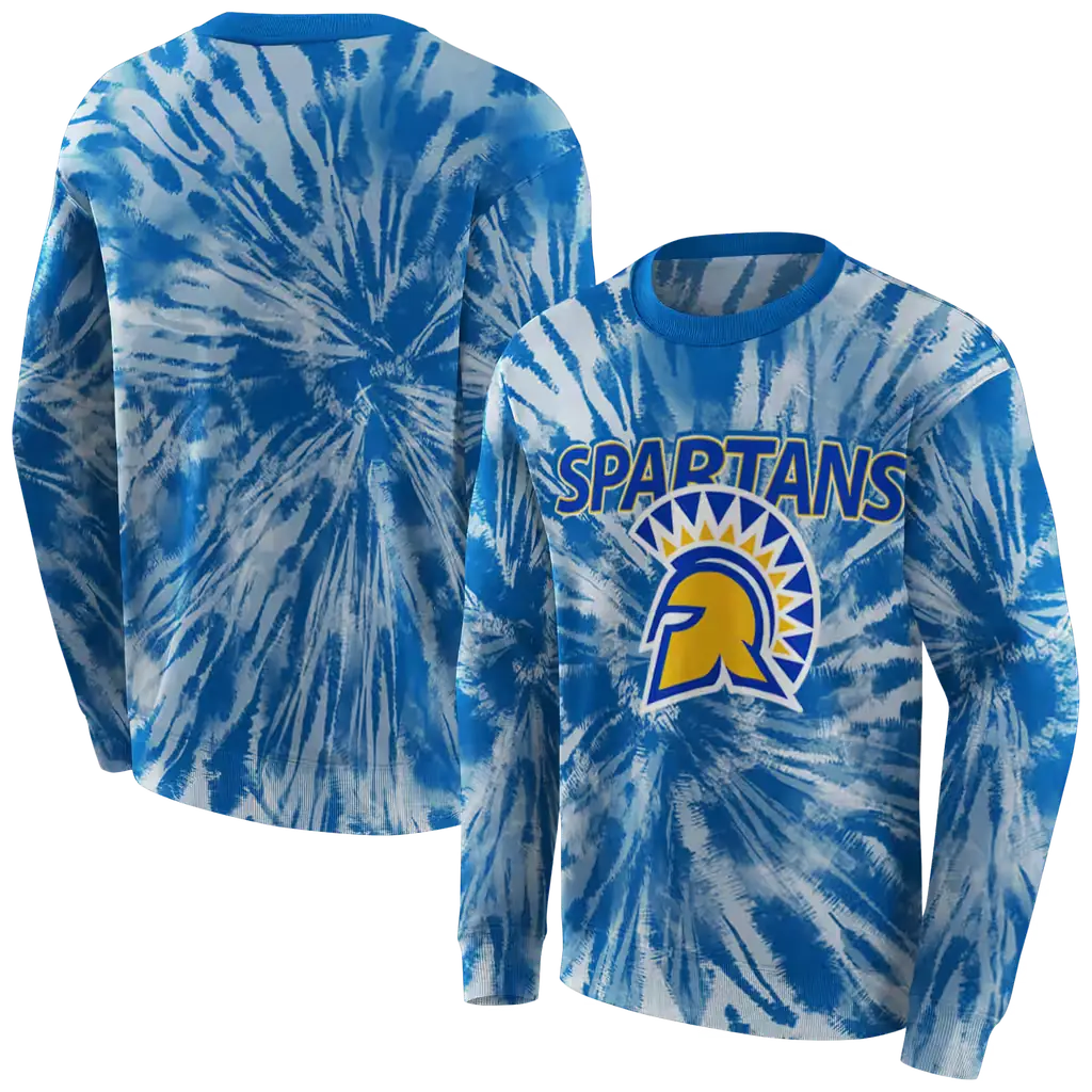 san jose state spartans tie dye pattern blue hoodie premium grade san jose state spartans tie dye pattern blue hoodie premium grade