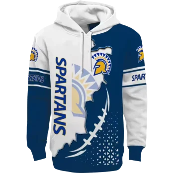 san jose state spartans triangular pattern blue white hoodie best selling