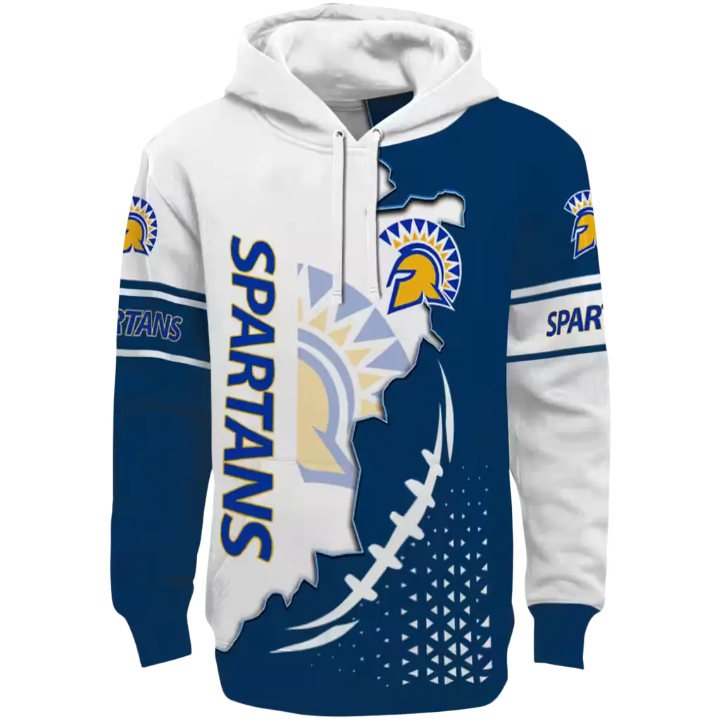 san jose state spartans triangular pattern blue white hoodie best selling san jose state spartans triangular pattern blue white hoodie best selling