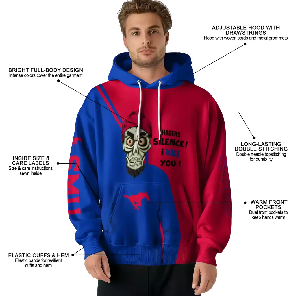 smu mustangs achmed skull blue hoodie latest model smu mustangs achmed skull blue hoodie latest model