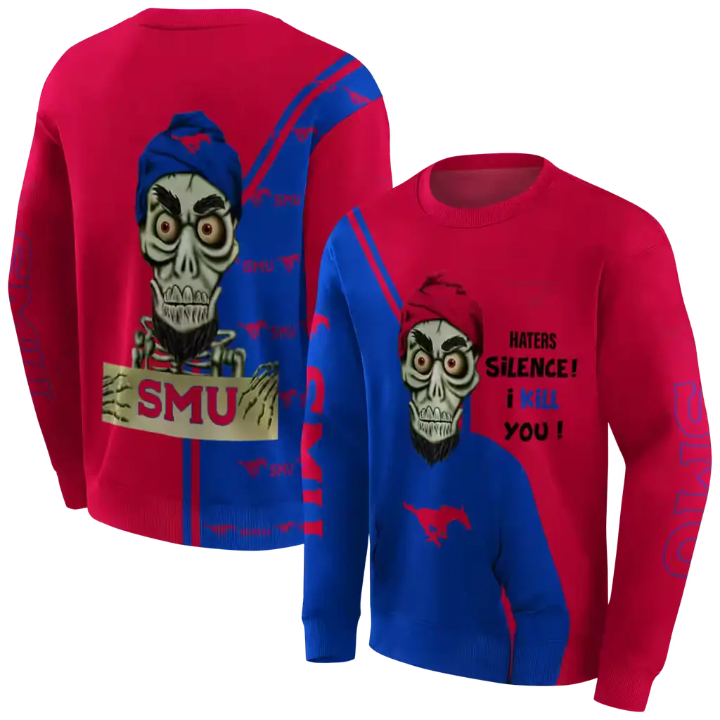 smu mustangs achmed skull blue hoodie premium grade smu mustangs achmed skull blue hoodie premium grade