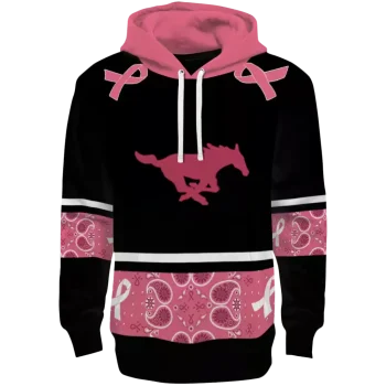 smu mustangs awareness ribbon black pink hoodie best selling