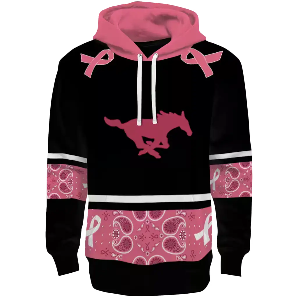smu mustangs awareness ribbon black pink hoodie best selling smu mustangs awareness ribbon black pink hoodie best selling