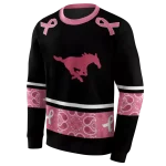 smu mustangs awareness ribbon black pink hoodie best selling