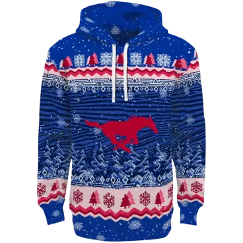smu mustangs christmas trees blue hoodie best selling