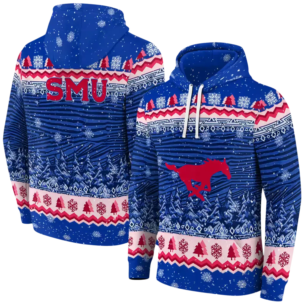 smu mustangs christmas trees blue hoodie fashion forward smu mustangs christmas trees blue hoodie fashion forward