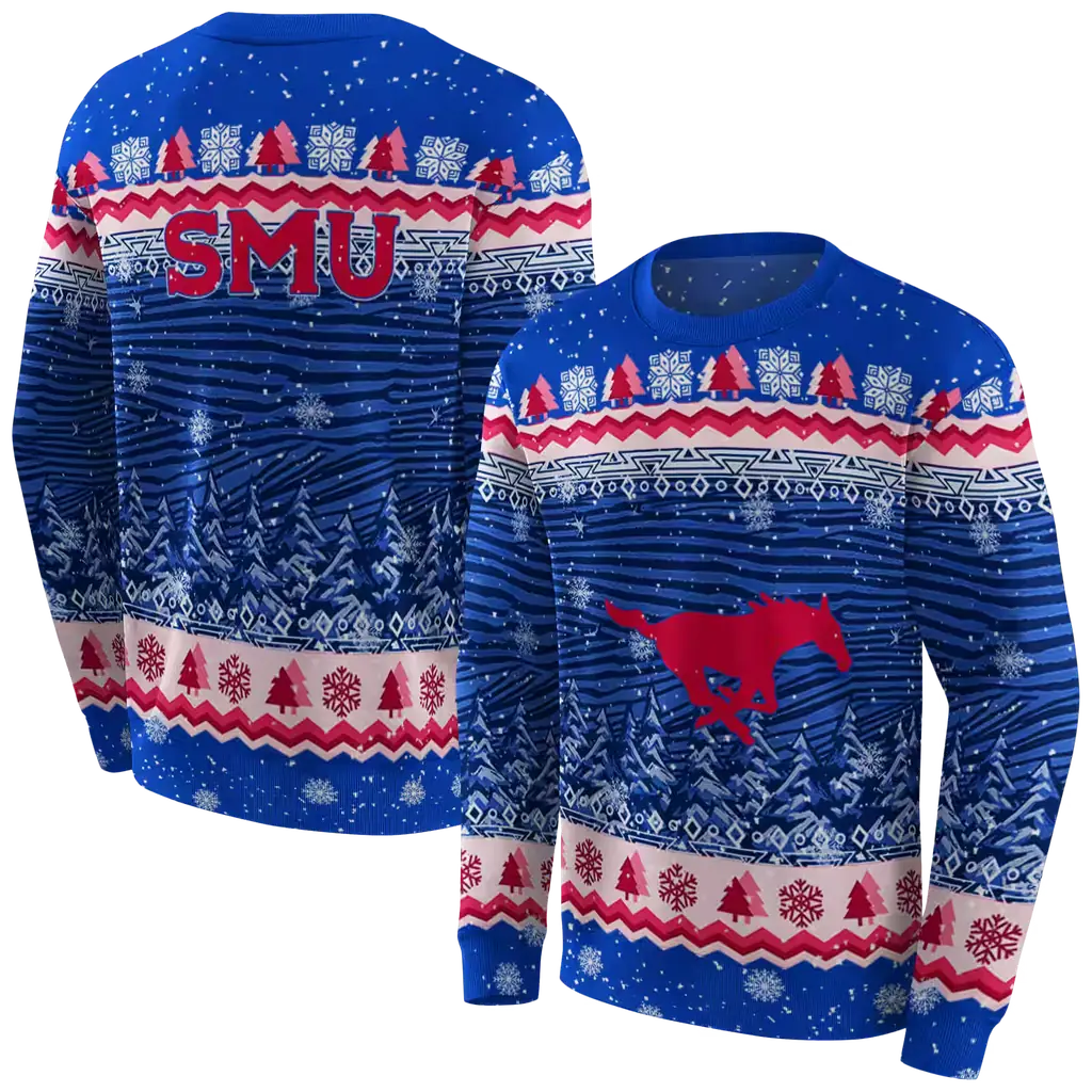 smu mustangs christmas trees blue hoodie premium grade smu mustangs christmas trees blue hoodie premium grade