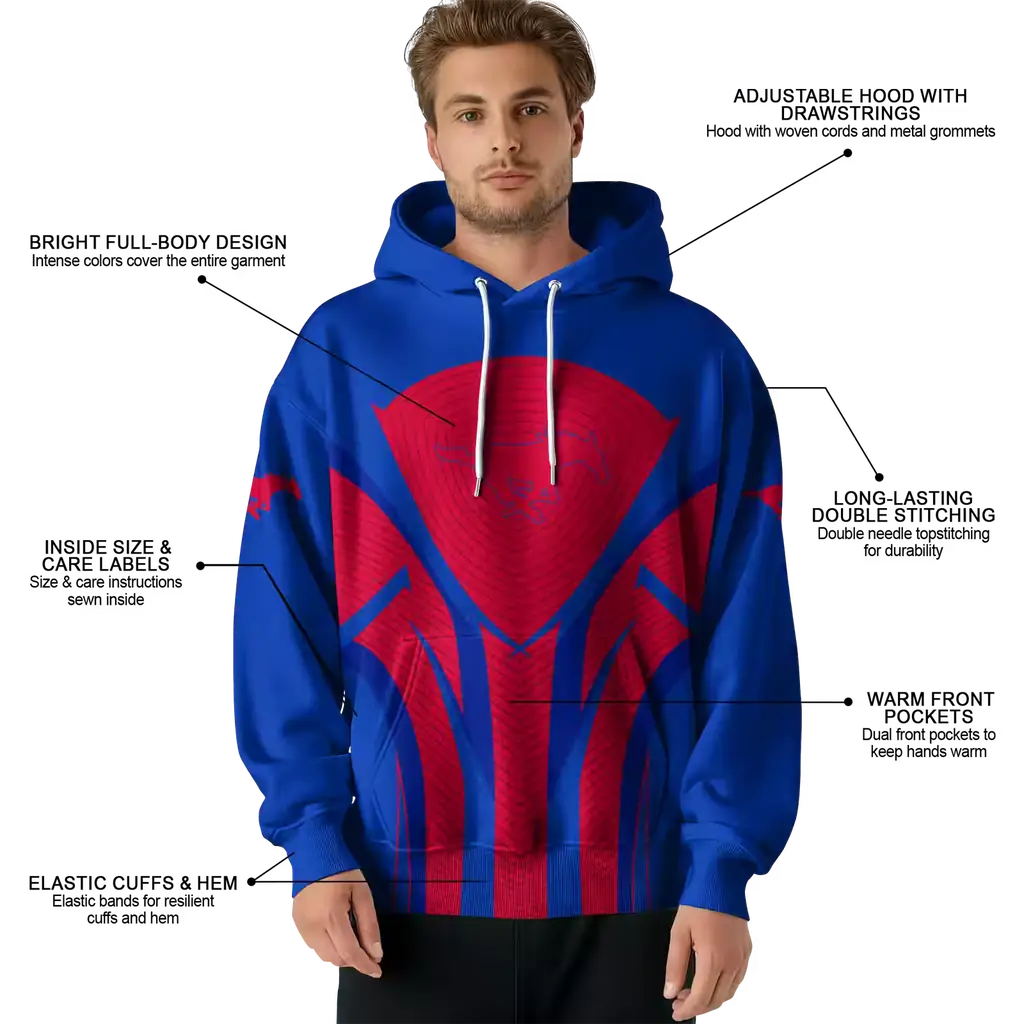 smu mustangs concentric lines blue black hoodie latest model smu mustangs concentric lines blue black hoodie latest model