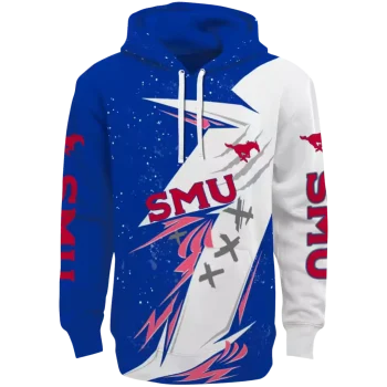 smu mustangs dynamic slash blue white hoodie best selling