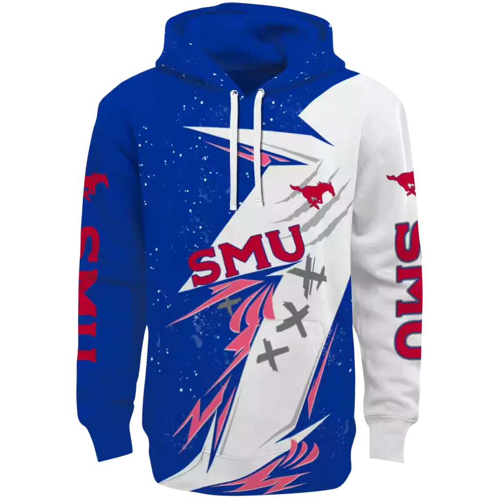 smu mustangs dynamic slash blue white hoodie best selling smu mustangs dynamic slash blue white hoodie best selling
