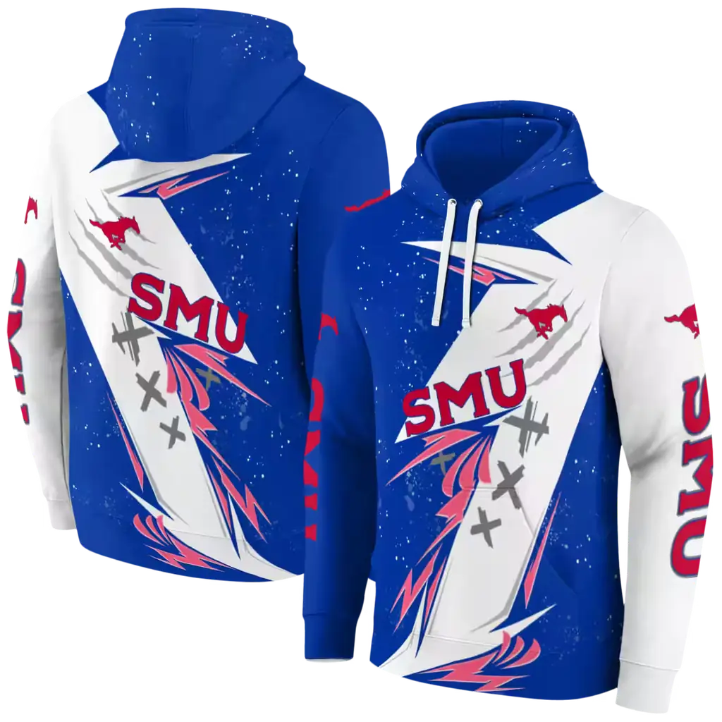 smu mustangs dynamic slash blue white hoodie fashion forward smu mustangs dynamic slash blue white hoodie fashion forward