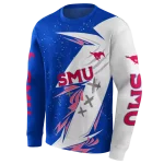 smu mustangs dynamic slash blue white hoodie best selling