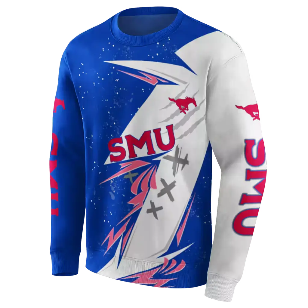 smu mustangs dynamic slash blue white hoodie new arrival smu mustangs dynamic slash blue white hoodie new arrival