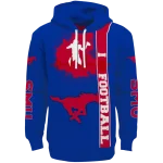 smu mustangs football heartbeat blue hoodie best selling