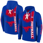 smu mustangs football heartbeat blue hoodie best selling