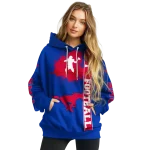 smu mustangs football heartbeat blue hoodie best selling