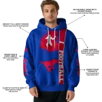 smu mustangs football heartbeat blue hoodie best selling