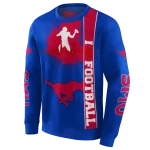 smu mustangs football heartbeat blue hoodie best selling