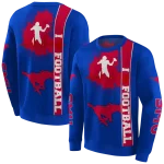 smu mustangs football heartbeat blue hoodie best selling