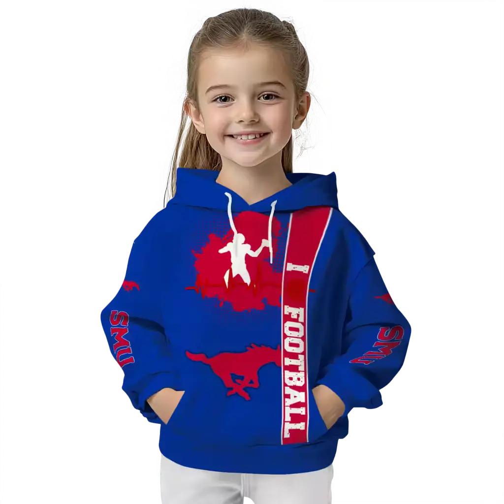 smu mustangs football heartbeat blue hoodie top rated smu mustangs football heartbeat blue hoodie top rated