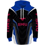 smu mustangs futuristic pattern blue black hoodie best selling