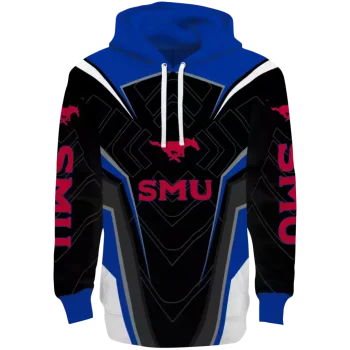 smu mustangs futuristic pattern blue black hoodie best selling