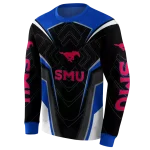 smu mustangs futuristic pattern blue black hoodie best selling