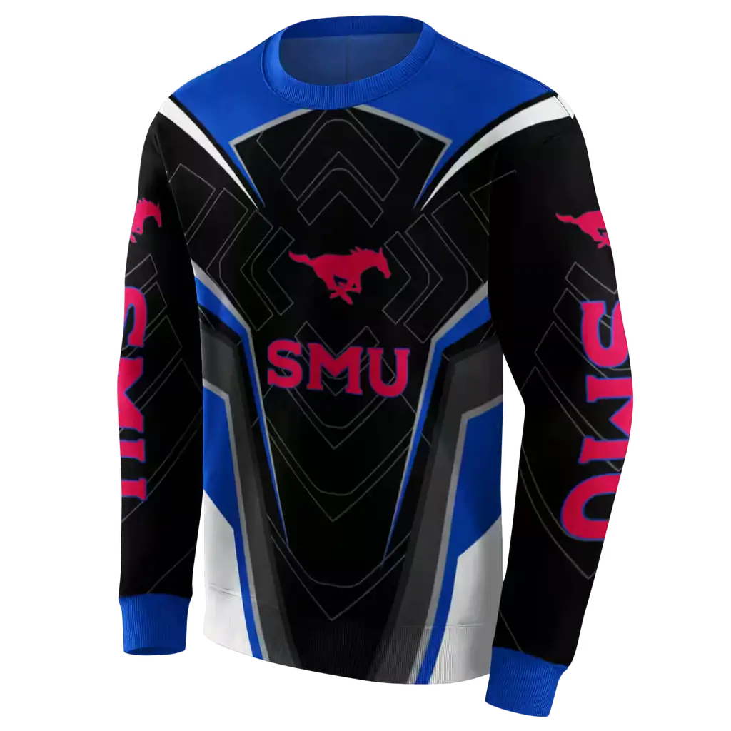 smu mustangs futuristic pattern blue black hoodie new arrival smu mustangs futuristic pattern blue black hoodie new arrival