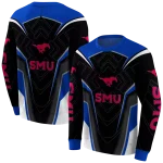 smu mustangs futuristic pattern blue black hoodie best selling
