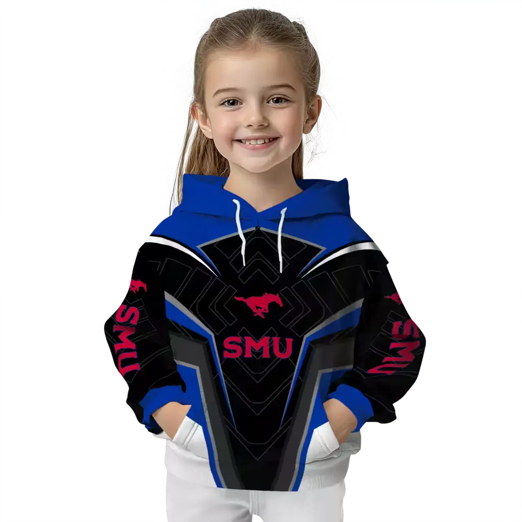 smu mustangs futuristic pattern blue black hoodie top rated smu mustangs futuristic pattern blue black hoodie top rated