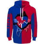 smu mustangs heartbeat graphic blue hoodie best selling