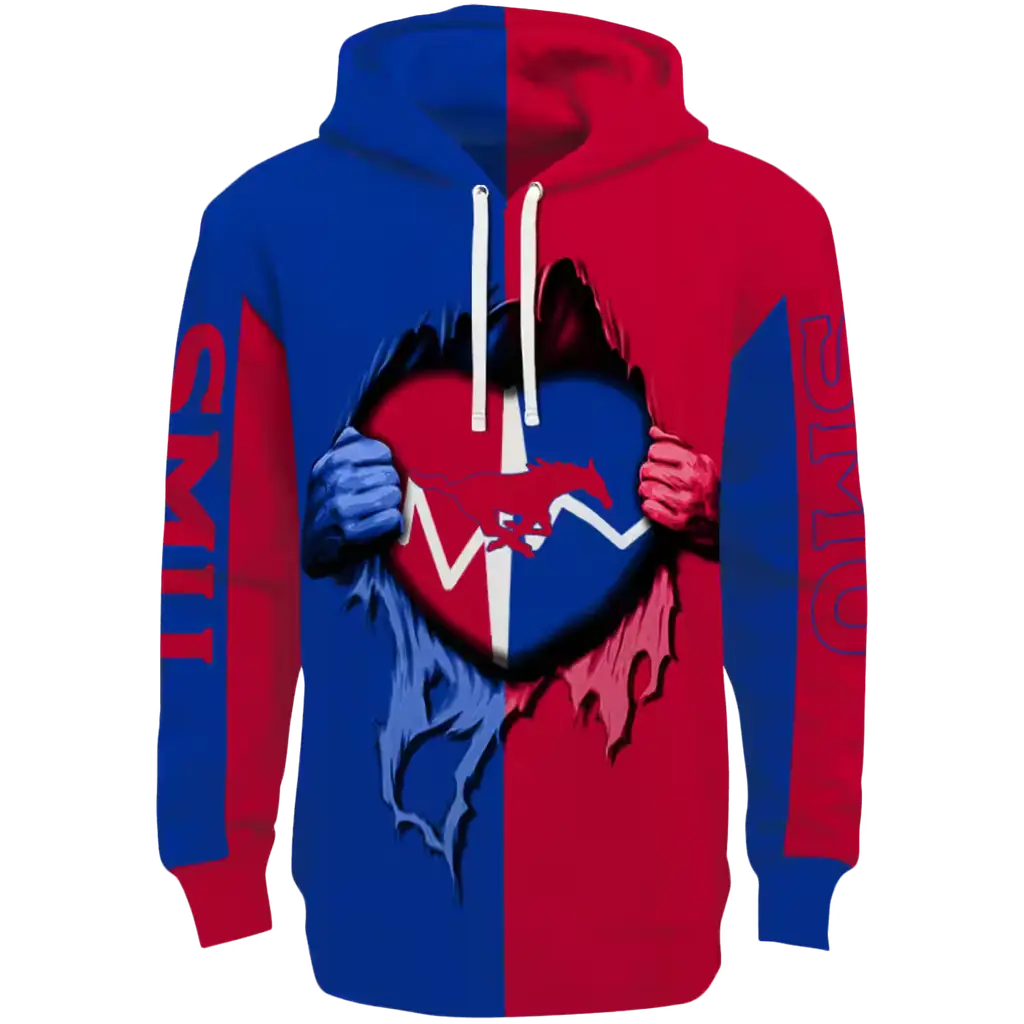 smu mustangs heartbeat graphic blue hoodie best selling smu mustangs heartbeat graphic blue hoodie best selling
