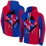 smu mustangs heartbeat graphic blue hoodie best selling