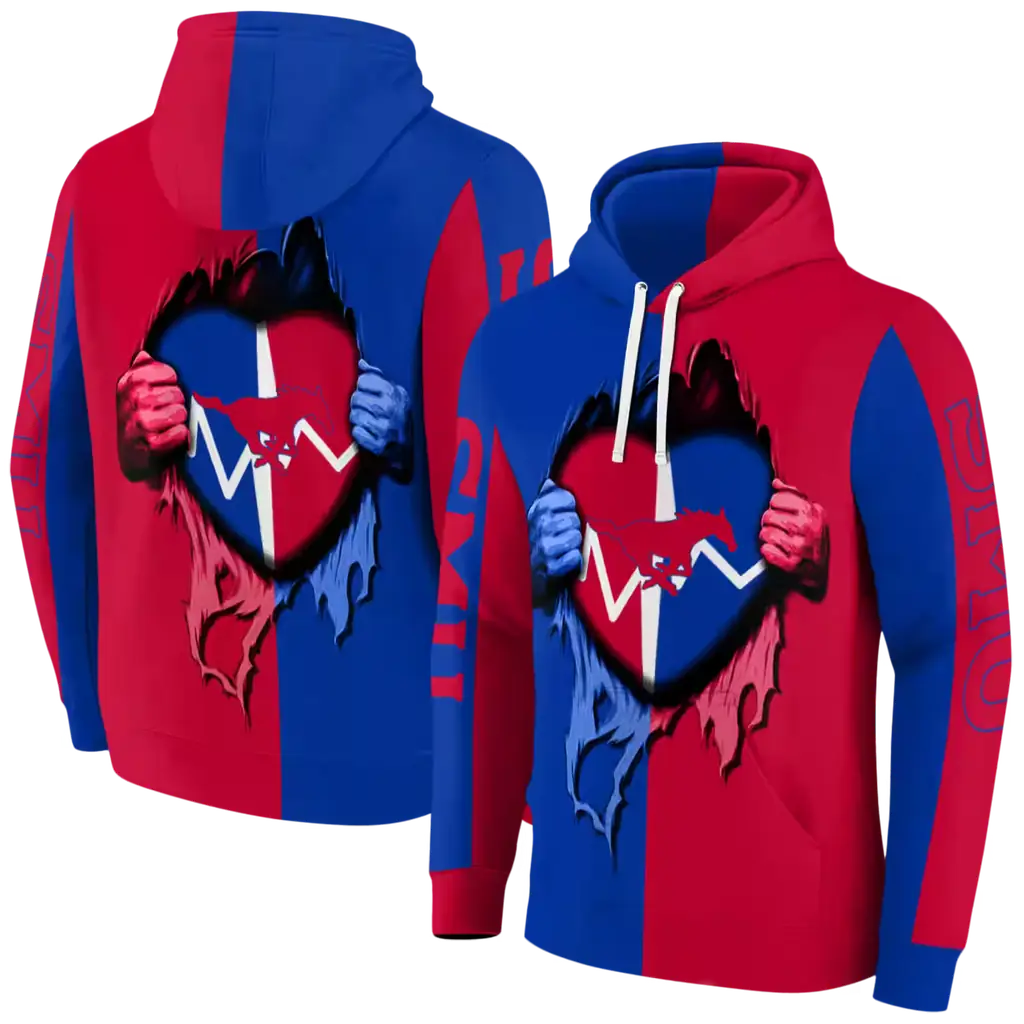 smu mustangs heartbeat graphic blue hoodie fashion forward smu mustangs heartbeat graphic blue hoodie fashion forward