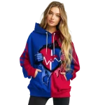 smu mustangs heartbeat graphic blue hoodie best selling