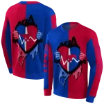 smu mustangs heartbeat graphic blue hoodie best selling